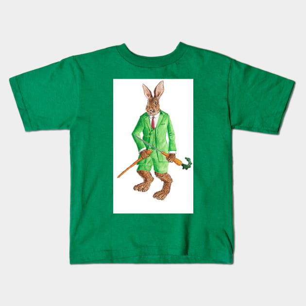 Sir Grasshopper Bopper Kids T-Shirt by TIMHANCOCKART1